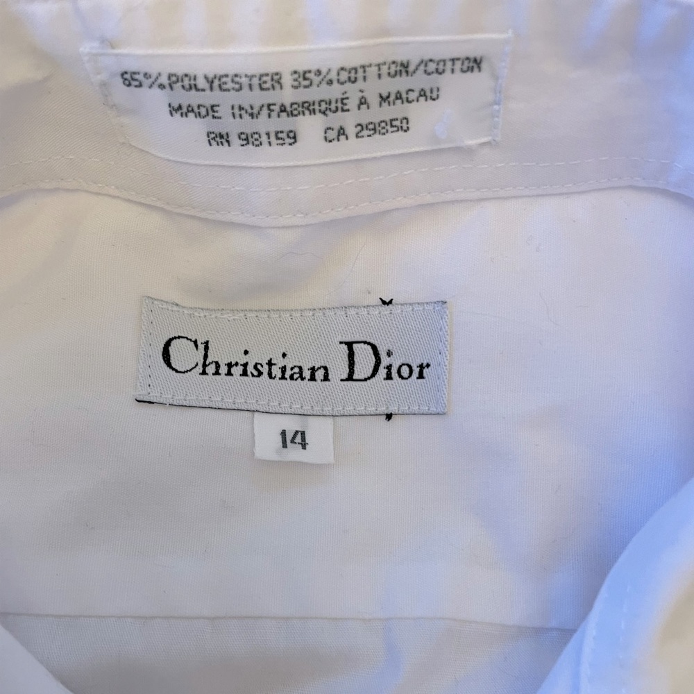 Christian Dior boys size 14 short sleeve white button down shirt